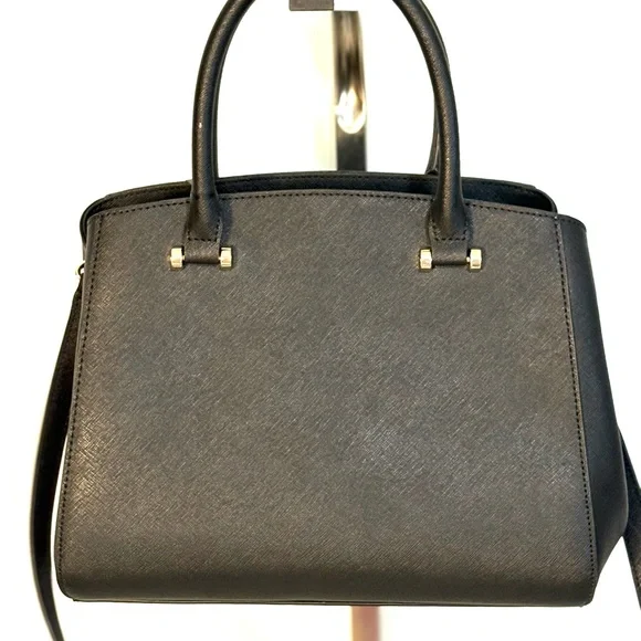 DKNY Vela Triple Compartment Black Satchel - Picture 2 of 9